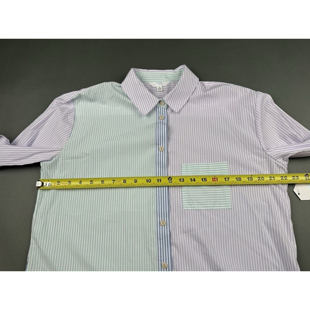Time & Tru Button Up Long Sleeve Shirt Women's Size S (4-6) Multicolor NWT - Picture 6 of 10